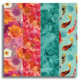 Clothworks Pre-Cut 24 Block Rail Fence Quilt Kit - Lily Pond