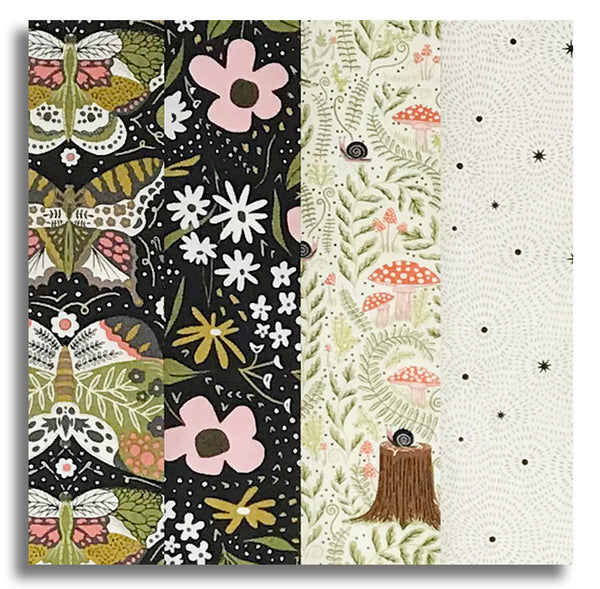 Moda Pre-cut 24 Block Rail Fence Quilt Kit - Night Owl