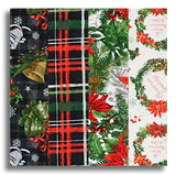 Blank Quilting Digital Pre-Cut 24 Block Rail Fence Quilt Kit - Be Merry & Shine Bright