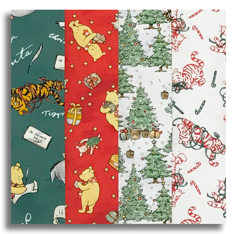 Matt's Studio E Pre-Cut 24 Block Rail Fence Quilt Kit - Christmas At Pooh Corner