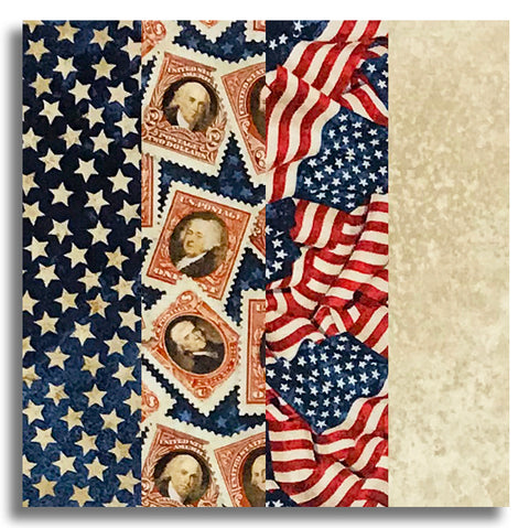 Northcott Stonehenge Pre-Cut 24 Block Rail Fence Quilt Kit - America 250