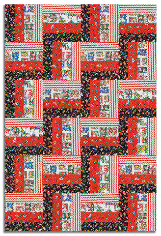 Free Spirit Pre-Cut 24 Block Rail Fence Quilt Kit - So Much Joy!