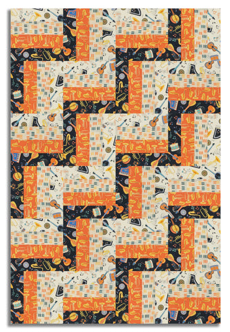 Windham Pre-Cut 24 Block Rail Fence Quilt Kit - Feeling Jazzy