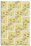 Clothworks Pre-Cut 24 Block Rail Fence Quilt Kit - Summer Garden