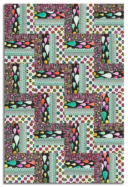Matt's Free Spirit Pre-Cut 24 Block Rail Fence Quilt Kit - Prince Charming Deja Vu