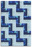 Matt's Free Spirit Pre-Cut 24 Block Rail Fence Quilt Kit - Azul