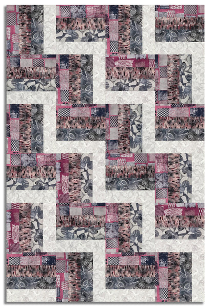 Matt's Free Spirit Pre-Cut 24 Block Rail Fence Quilt Kit - Into Focus