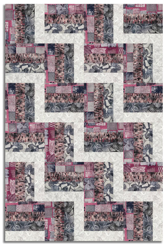 Matt's Free Spirit Pre-Cut 24 Block Rail Fence Quilt Kit - Into Focus