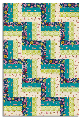 Riley Blake Pre-Cut 24 Block Rail Fence Quilt Kit - The Genesis Of A Journey