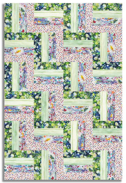 P&B Textiles Pre-Cut 24 Block Rail Fence Quilt Kit - Tree Of Life
