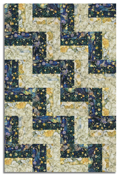 Matt's Timeless Treasures Pre-Cut 24 Block Rail Fence Quilt Kit - Lumiere