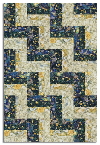 Matt's Timeless Treasures Pre-Cut 24 Block Rail Fence Quilt Kit - Lumiere