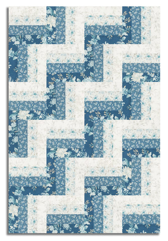 Andover Pre-Cut 24 Block Rail Fence Quilt Kit - Sewing Bird