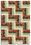 Andover Pre-Cut 24 Block Rail Fence Quilt Kit - Jingle Bell
