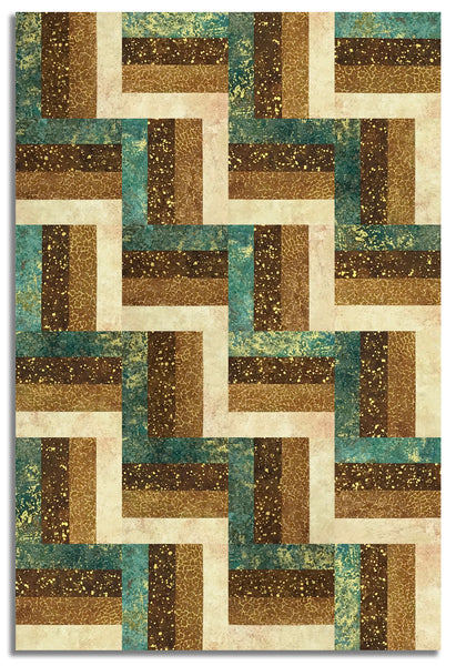 Northcott Pre-Cut 24 Block Rail Fence Quilt Kit - Stonehenge Valencia