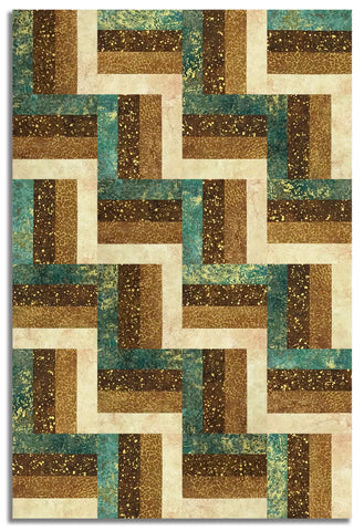 Northcott Pre-Cut 24 Block Rail Fence Quilt Kit - Stonehenge Valencia
