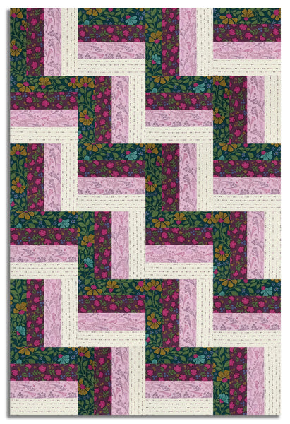 Matt's Andover Pre-Cut 24 Block Rail Fence Quilt Kit - Lush