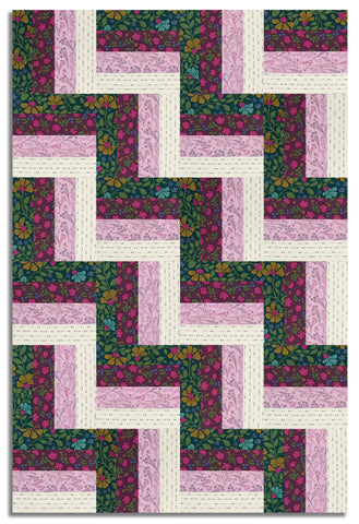 Matt's Andover Pre-Cut 24 Block Rail Fence Quilt Kit - Lush