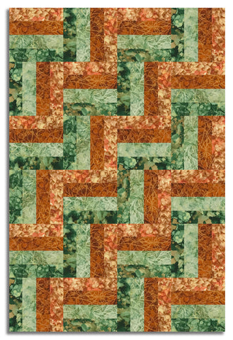 Northcott Pre-Cut 24 Block Rail Fence Quilt Kit - Autumn Breeze