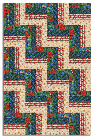 Matt's Free Spirit Pre-Cut 24 Block Rail Fence Quilt Kit - Secret Garden