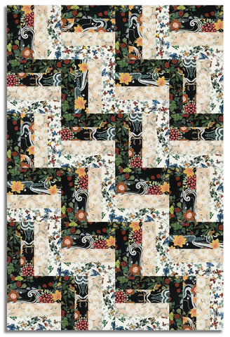 Matt's Free Spirit Pre-Cut 24 Block Rail Fence Quilt Kit - Last Fall In Japan