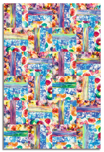 Moda Pre-cut 24 Block Rail Fence Quilt Kit - Gradients Gallery
