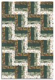 Clothworks Pre-Cut 24 Block Rail Fence Quilt Kit - Woodland Way