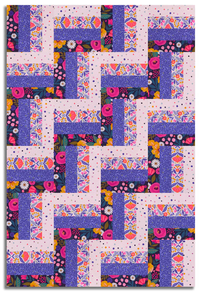 Windham Pre-Cut 24 Block Rail Fence Quilt Kit - Dayspring