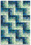 Hoffman Batik Pre-Cut 24 Block Rail Fence Quilt Kit - Electric Slide