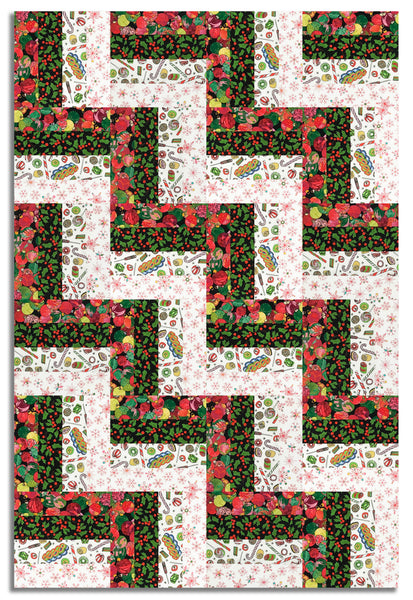 Matt's Windham Pre-Cut 24 Block Rail Fence Quilt Kit - Jolly Collage