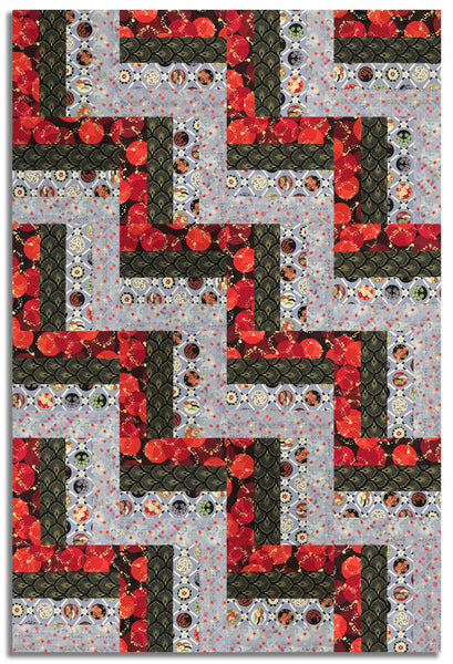 Matt's Timeless Treasures Pre-Cut 24 Block Rail Fence Quilt Kit - Imperial Bloom