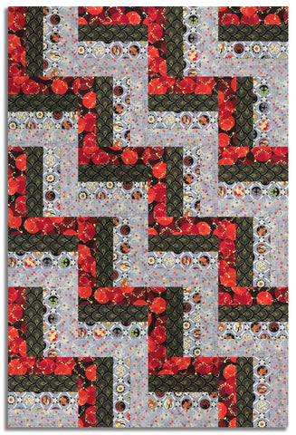 Matt's Timeless Treasures Pre-Cut 24 Block Rail Fence Quilt Kit - Imperial Bloom