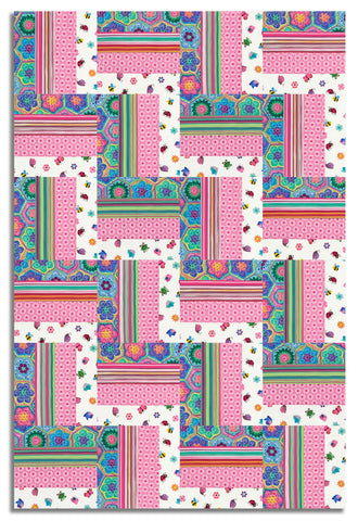 Matt's Northcott Pre-Cut 24 Block Rail Fence Quilt Kit - Topsy Turtles