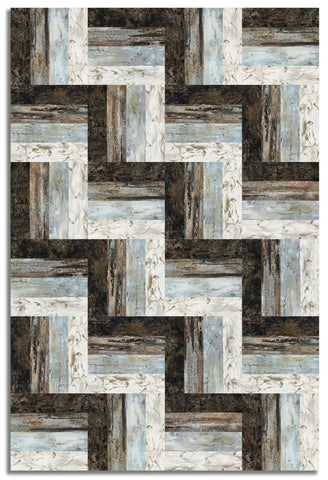 Matt's Northcott Pre-Cut 24 Block Rail Fence Quilt Kit - Shadow & Light