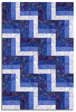Hoffman Batik Pre-Cut 24 Block Rail Fence Quilt Kit - Morning Glory
