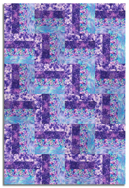 Timeless Treasures Pre-Cut 24 Block Rail Fence Quilt Kit - Garden Delight