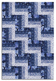 Windham Pre-Cut 24 Block Rail Fence Quilt Kit - China Blue
