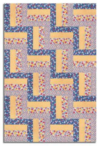 Moda Pre-cut 24 Block Rail Fence Quilt Kit - 30's Playtime 2025- Yellow