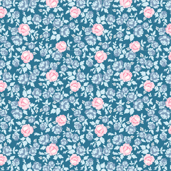 Poppie Cotton Elise EE25514 Regency Denim By The Yard