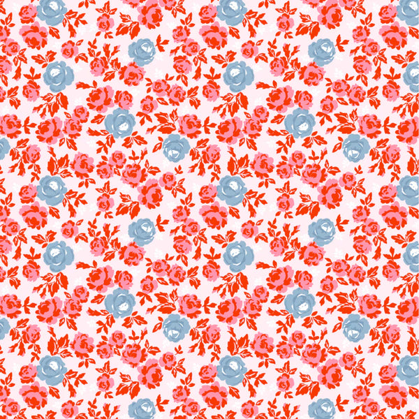 Poppie Cotton Elise EE25515 Regency Red By The Yard