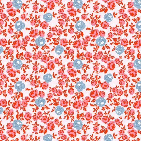 Poppie Cotton Elise EE25515 Regency Red By The Yard