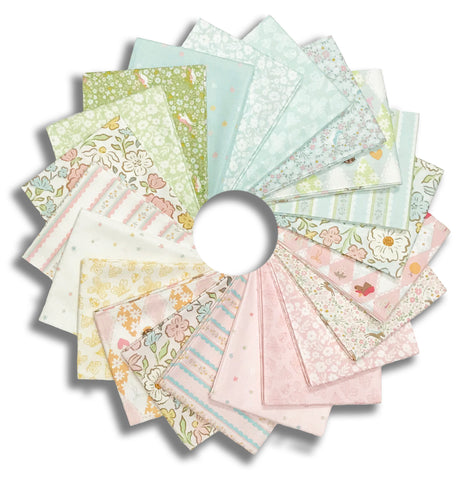 Riley Blake Pre-Cut 21 Piece Fat Quarter FQ 18320 21 - Little Posies