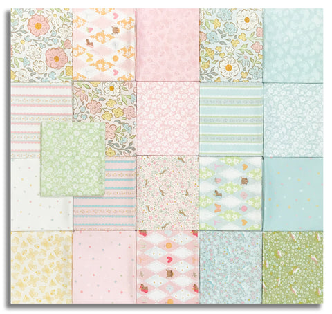 Riley Blake Pre-Cut 21 Piece Fat Quarter FQ 18320 21 - Little Posies
