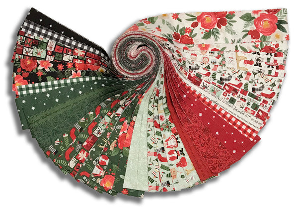 Riley Blake Pre-Cut 40 Piece 2 1/2" Rolie Polie Jelly Roll RP 16350 40 - Charming Christmas