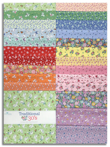 Riley Blake Pre-Cut 42 Piece 10" Stacker Layer Cake Squares 18240 42 - Traditional 30's