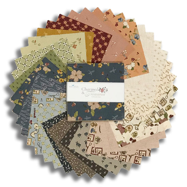 Riley Blake Pre-Cut 42 Piece 5" Stacker Charm Squares 18160 42 - Charmed & Treasured