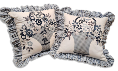 Set of 2 Ruffle Pillows 18 x 18" Fully Finished Pillow - Tranquility