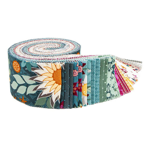 Riley Blake Pre-Cut 40 Piece 2 1/2" Rolie Polie Jelly Roll RP 18250 40 - Where The Wildflowers Are