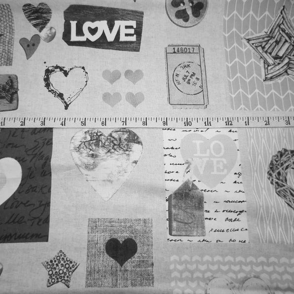 Blank Quilting Stof Cosy Home 4505 070 Grey Collage By The Yard