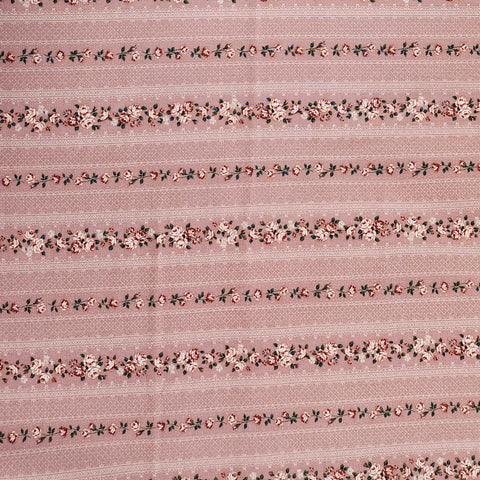 Blank Quilting Emily Roses 4501 041 Pink Floral Lace Stripe By The Yard